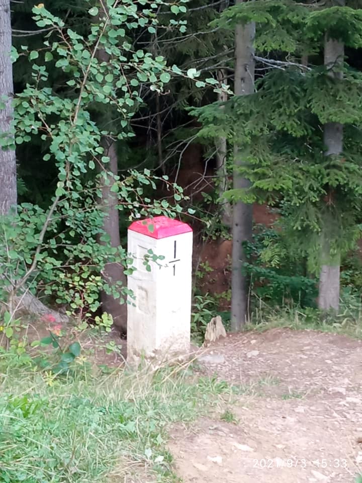 Trójstyk - słupek numer 1 na granicy Polsko-Słowacko-Czeskiej